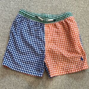 Ralph Lauren Boys' Traveler Gingham Swim Trunks